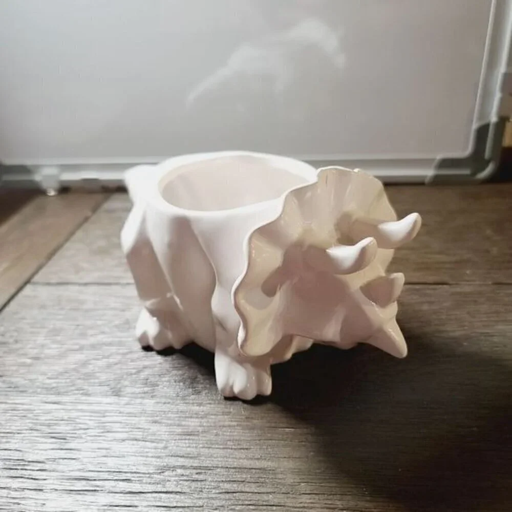 Dinosaur Triceratops Ceramic Succulent Planter Desk Boho Decorative Decor
